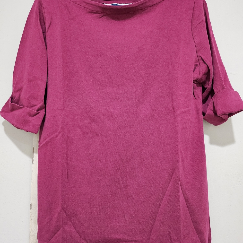 Karen Scott Women's Fuchsia Short Sleeve Top Size S,  100% Cotton